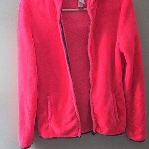 Fuzzy Hot Pink Zip Up Jacket